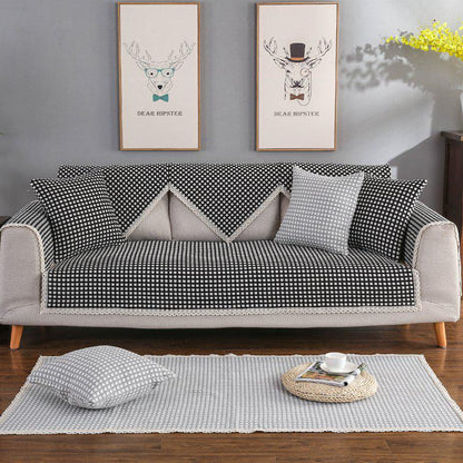 Simple Modern Sofa-Covers Cotton Fabric Non-slip Sofa Cushion Four Seasons Universal Living Room