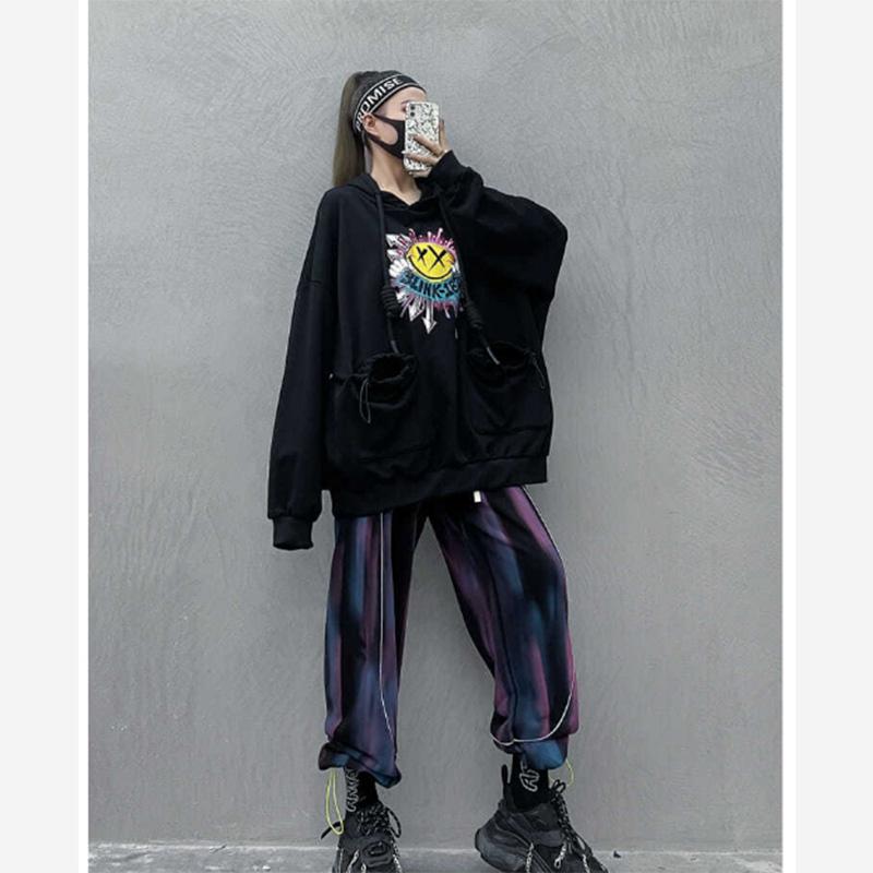 Sports Pants Women's Fashion Personality Loose Thin Sweatpants Tie-dye Gradient Harem Pants Casual Pants