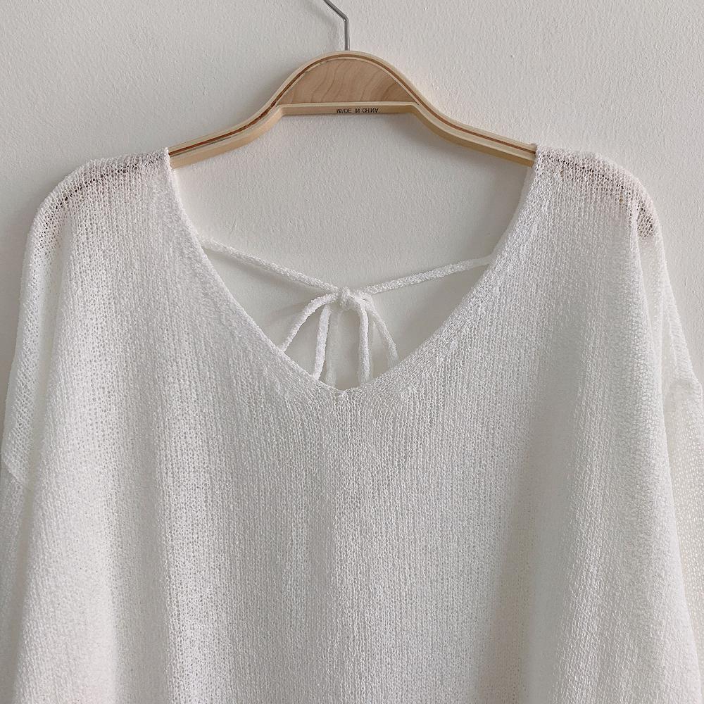 Openwork knitting T Shirt Casual Loose Clothes Tops Flared sleeves Pure color Leisure Long Women Pullover Tee