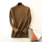 Slim Fit Stripe Sweater Half-High-Neck Solid Color Pullover Base Shirt Sweater