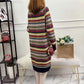 Ethnic Style Color Matching Turtleneck Sweater Women Loose Mid-length Base Sweater Skirt Autumn and Winter
