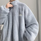 Double-sided Pu Lint Padded Jacket Men's Padded Jacket Plus Velvet Thick Lamb Wool Jacket Autumn and Winter Style Padded Jacket
