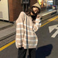 Autumn and Winter College Style Round Neck Striped Sweater Female Student Loose Mid-length Top Sweater Coat
