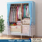 105/65cm Long Household Solid Wood Wardrobe Classic Style Bedroom Storage Cabinet Storage Rack Coat Hanger