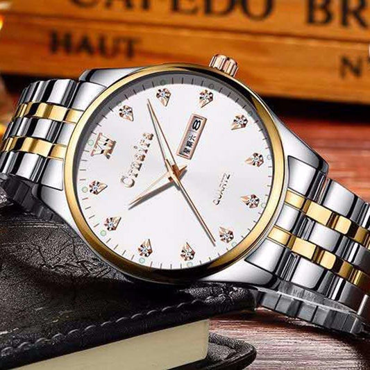 Men's Business Watch Quartz Luxury Simple Pointer Scrub Dial Male Atmosphere Calendar WristWatch