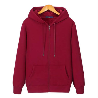 Autumn and Winter Sweatshirts Plus Fat Plus Size Plus Velvet Thick Men's Sweater Pure Cotton Hooded Zipper Fat Sweater