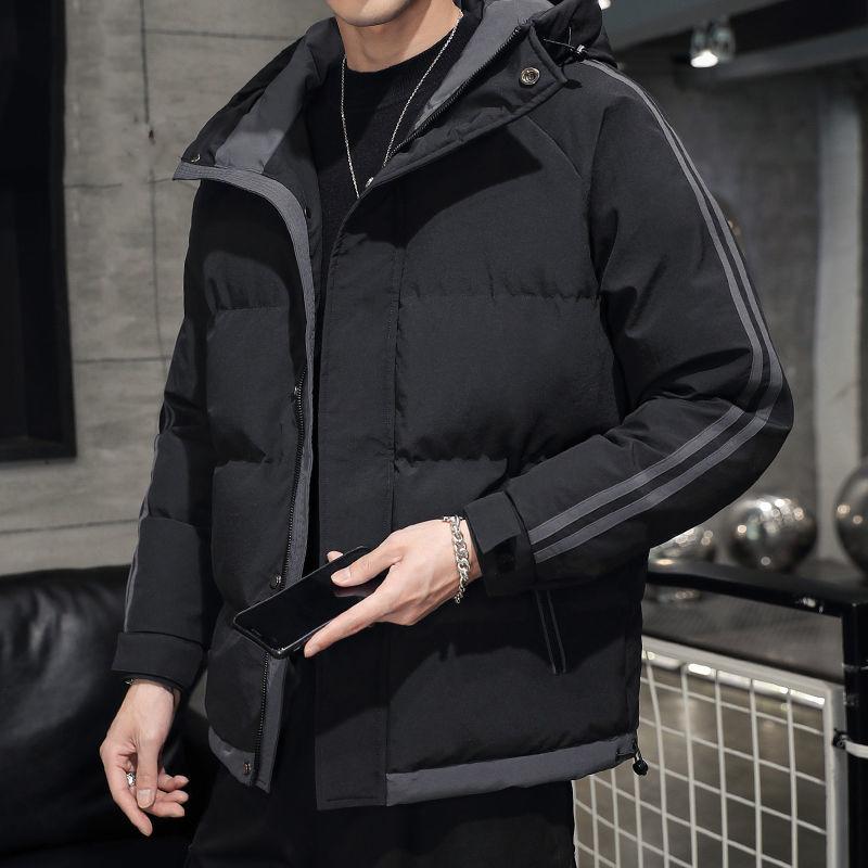 Cotton Men's Winter Jacket Korean Style Trend Thickening Tooling Youth Hooded Cotton Jacket