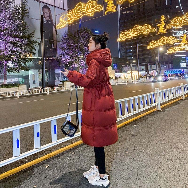 Mid-length Down Jacket Female White Duck Down Dongdaemun Korean Style Hooded Loose