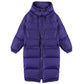 Down Cotton Jacket Winter Thicken Warm Loose Fashion Color Cotton Jacket Hooded Long Cotton Jacket Suitable for Women