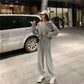 3PCS Women's Spring and Autumn Casual Suit Korean Loose Sports Suit Ladies Vest + Hooded Cardigan + Jogging Pants Fitness Three-piece Suit