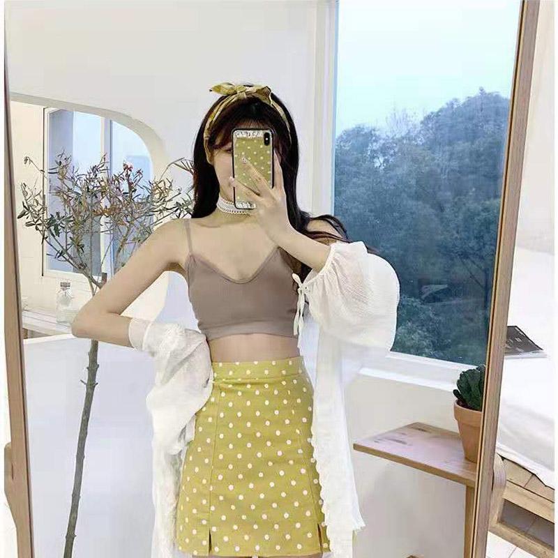 Korean Version of The Anti-glare Fashion Sweet and Sexy Breathable Threaded Sling Beautiful Back Vest Tube Top No Steel Ring Bra