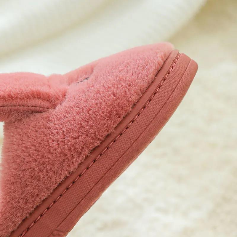 Baby Girls Cotton Slippers Winter Children's Cute Rabbit Plush Slippers Boys Home Indoor Shoes Furry Kids Slippers