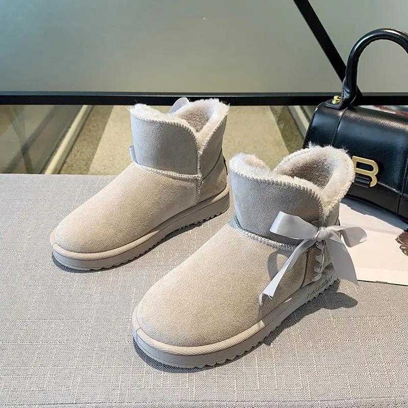 Plus Velvet Padded Warm Winter Snow Boots Women's Winter One-step All-match Outer Wear Bread Cotton Shoes