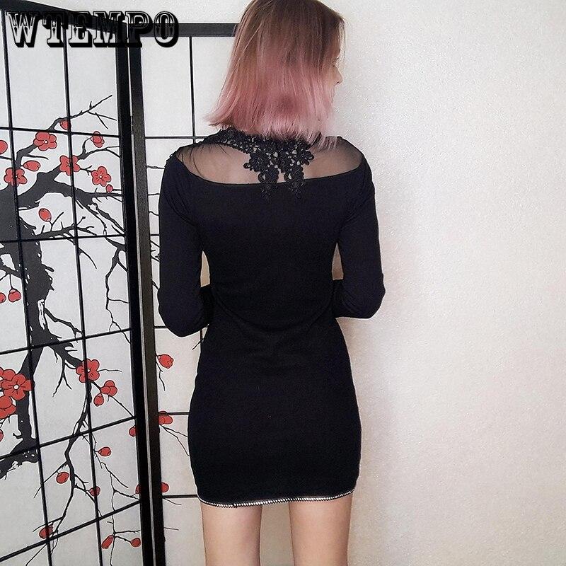 Women Sexy Black Lace Voile Hollow Out Bodycon Dresses Zipper Hem Butterfly Strap Backless Plus Size Slim Dresses