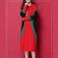 Autumn Winter Long Base Sweater Dress Large Size Loose Sweater Dress Contrast Color Pullover Knitted Dress