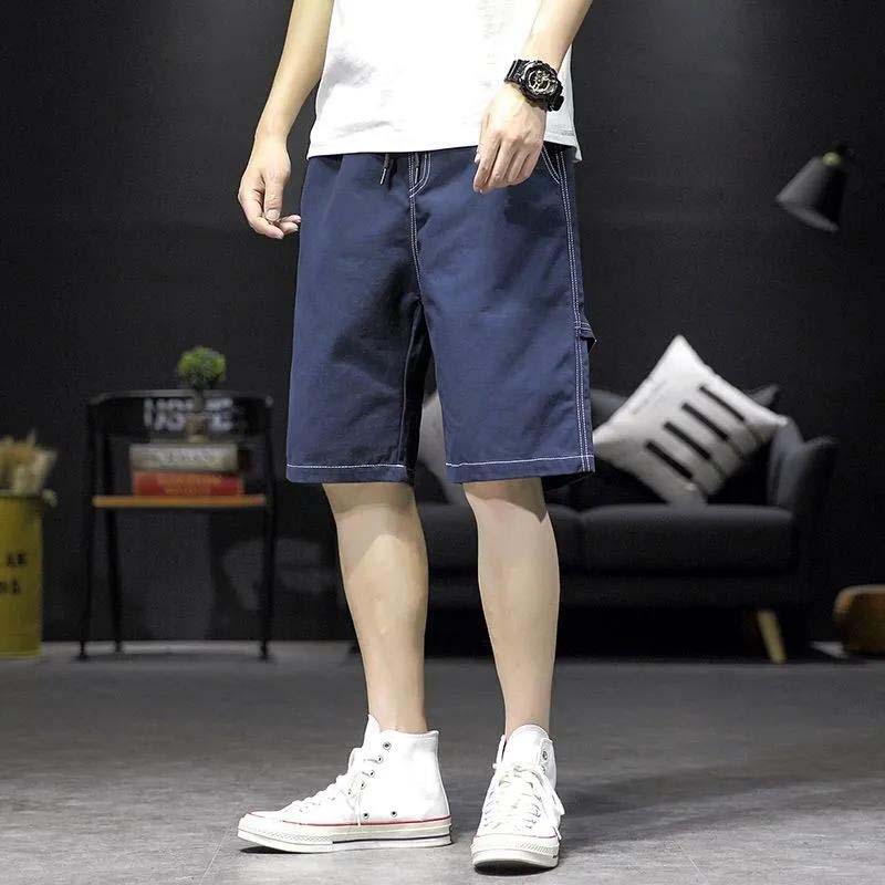 Retro Denim Shorts Men's Plus Fat Plus Size Beach Pants Summer Casual Five-point Pants