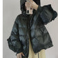 Winter Clothes New Personality Women's Down Jacket Candy Color Hooded Drawstring Ruffled Sleeves Fashionable White Duck Down Loose Coat