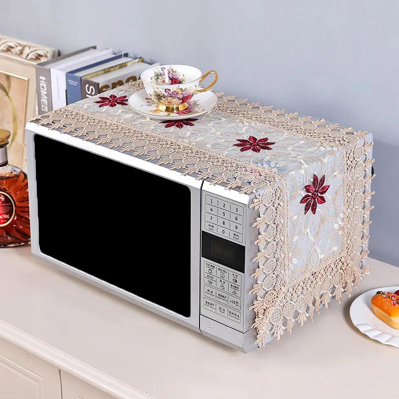 Pastoral Lace Microwave Dust Cover Towel Universal Microwave Cover Towel Household Kitchen Dust Cover