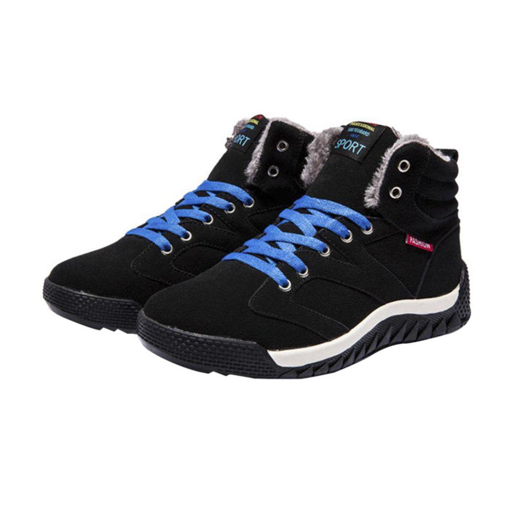 Winter Casual High-top Snow Boots Fur Lined Lace Up Ankle Sneakers for Men Lt