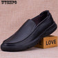 Casual Shoes Leisure Men Genuine Leather Slip on Non-slip Rubber Sole Comfortable