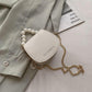 Women Mini Shoulder Messenger Bags Casual Female Crossbody Bags Portable PU Leather Big Pearl Metal Chain