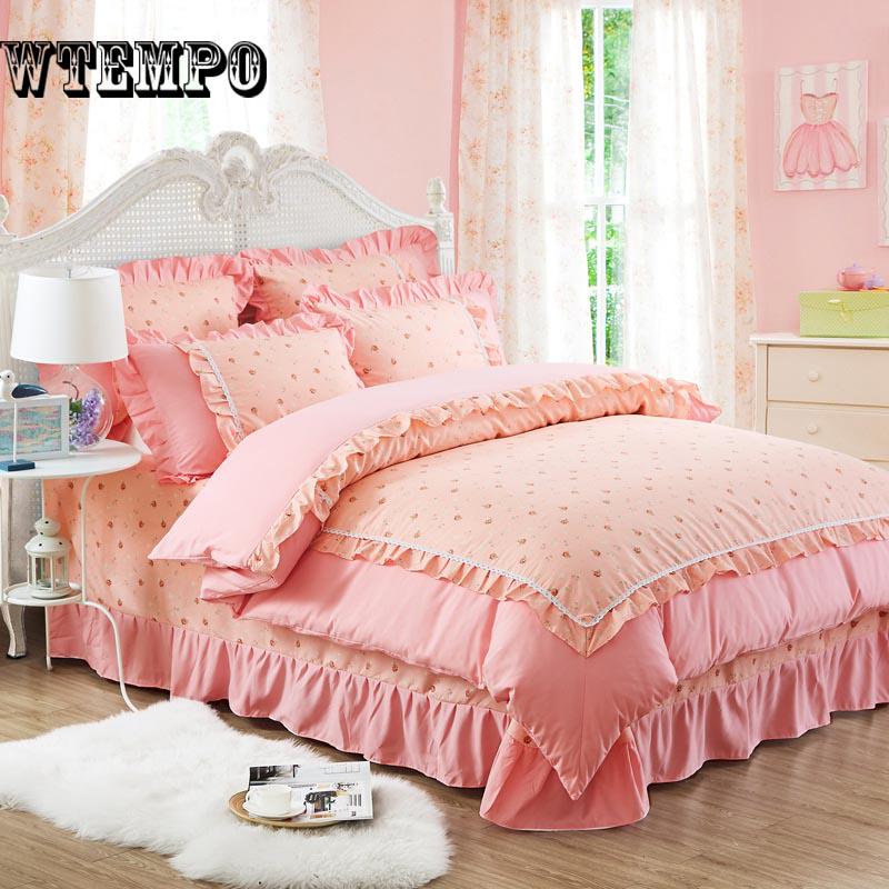 Bedding Set Girls Bedding Set lace Bed set Duvet Cover Bed Skirt or fitted sheet bedclothes