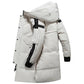 Winter Men's Down Jacket Hooded Fashion Long Down Jacket Men's Windproof and Waterproof Thick Warmth Men's Parka Coat