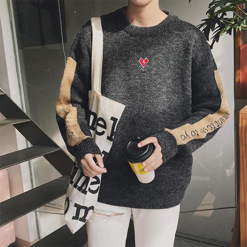 Autumn and Winter Small Fresh Round Neck Sweater Men's Pullover Sweater Student Loose Trend Long-sleeved Sweater
