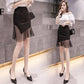 Pofulove S-3XL Women Large Size Black Mesh Skirt High Waist Thin Sexy Bag Hip Skirt A-line Skirts