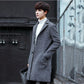 Windbreaker Men's Autumn and Winter Casual Mid-length Woolen Coat Men's Jacket Fashion Handsome Woolen Coat