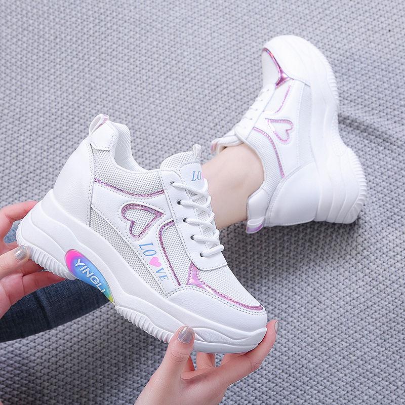 White Sneakers Women Heighten Womens Dad Shoes Casual Vulcanized Shoes Zapatos Dorados Para Mujer