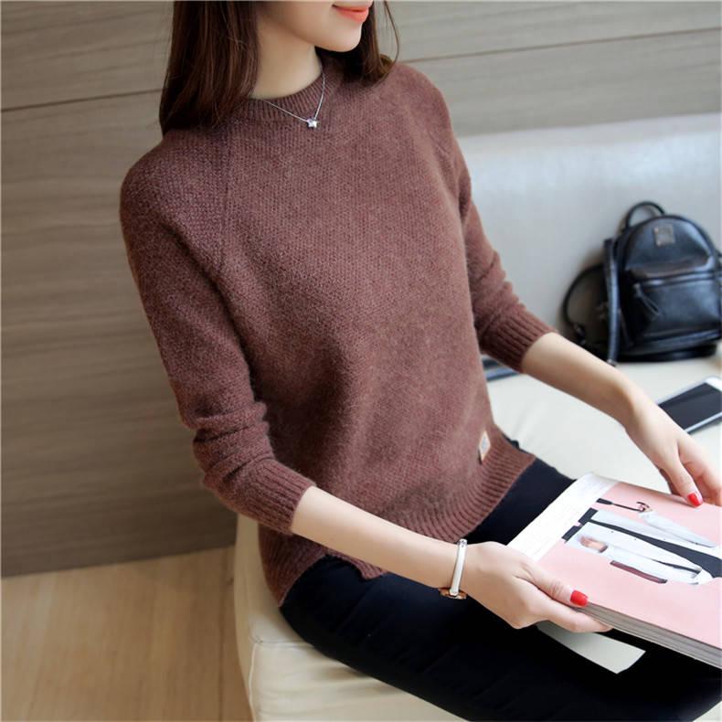Winter Women Low Collar Plus Size Warm Pullover Sweater Office Soft Inner Bottoming Shirt