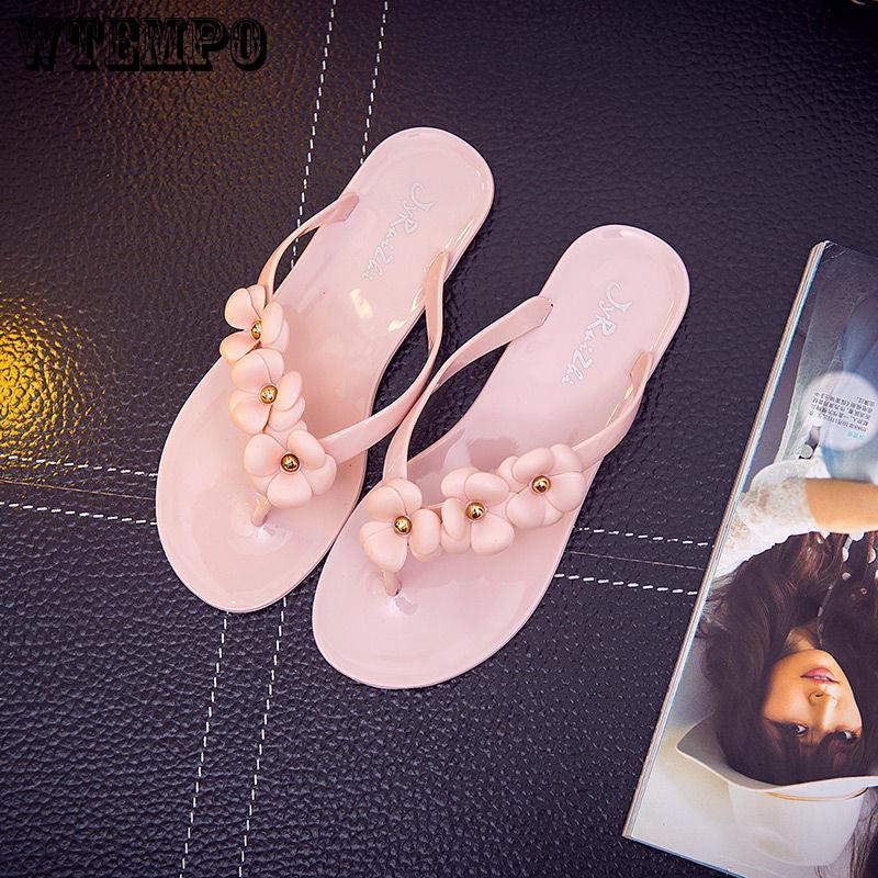Camellia Beach Slippers Flip -Flops Sandals Women 'S Shoes Summer Fashion Wear Outside Slip