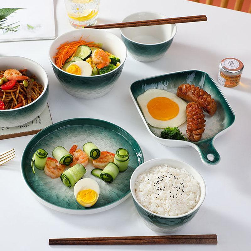 Nordic Ceramic Dishes Set Household Combination Dishes and Chopsticks Net Red Creative Tableware Four Set