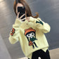 Pofulove Winter Pullover Women Loose Bottoming Shirt (plus Velvet Thick) Half Turtleneck Sweater