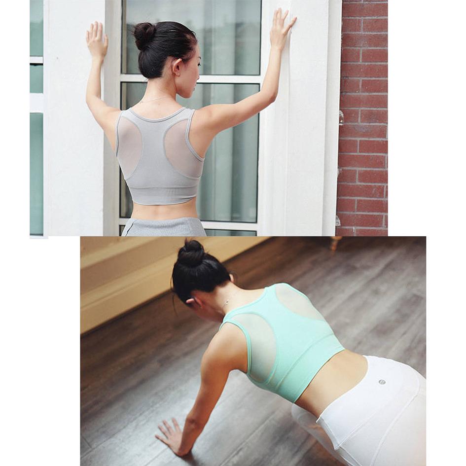 Ladies Yoga Sports Bra Stretch Fitness Vest Sprint Breathable Sweat-absorbent Sports Bra