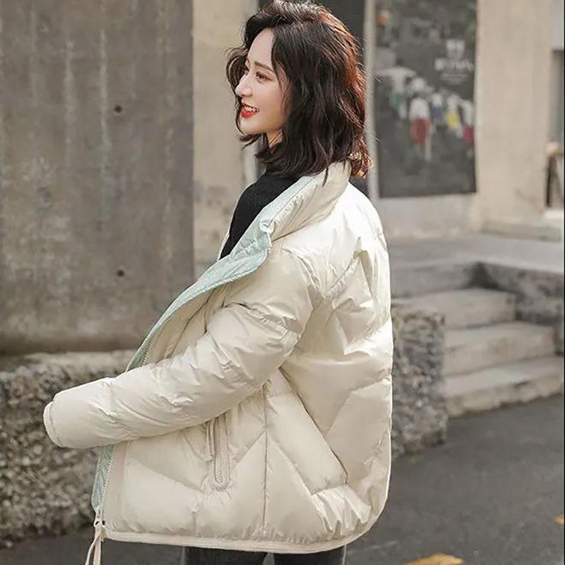 Winter Women's Down Jacket White Duck Down Stand Collar Jacket Warm Winter Jacket Parka Coat Women's Portable Jacket