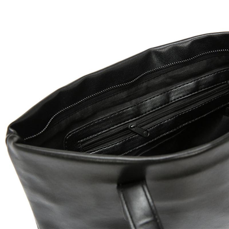 Business Briefcase Men Black PU Leather Large Capacity Anti-theft Handbag Shoulder Bags Computer Bag