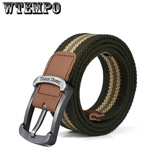 Elastic Stretch Waist Belt Canvas Stretch Braided Woven Leather Belt Wide Metal Stretch Belt