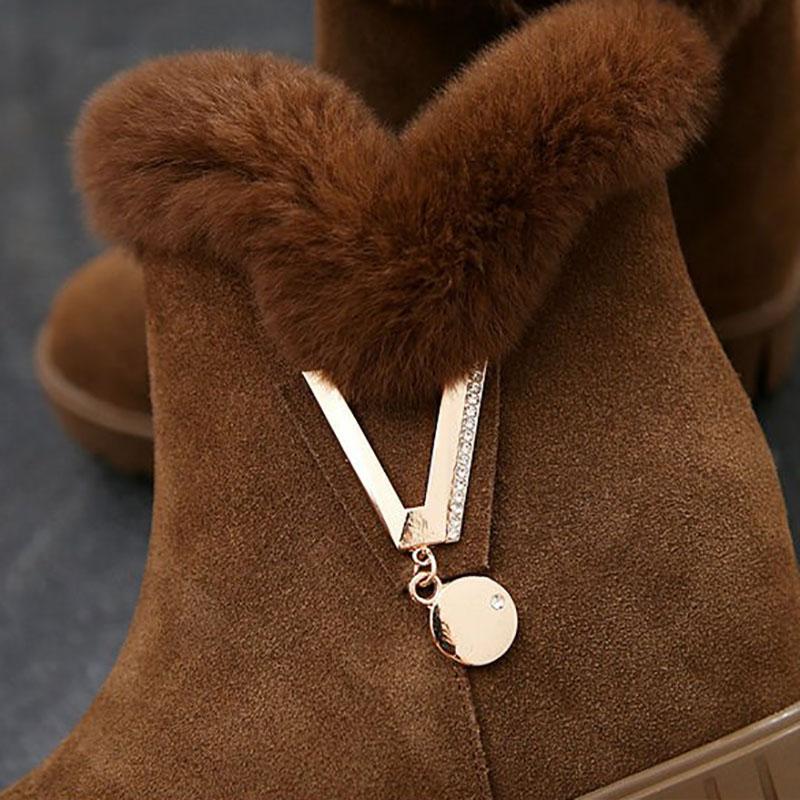 Autumn and Winter Snow Boots Women's Short Boots Women's Inner Height Increase Women's Shoes Cotton Shoes Women