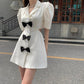 Bow Knot Waistless Suit Dress Women's New Temperament Fashion Waist-slung Royal Sister Style A-line Skirt Ladies Casual Suit Skirt
