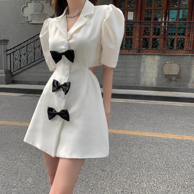 Bow Knot Waistless Suit Dress Women's New Temperament Fashion Waist-slung Royal Sister Style A-line Skirt Ladies Casual Suit Skirt