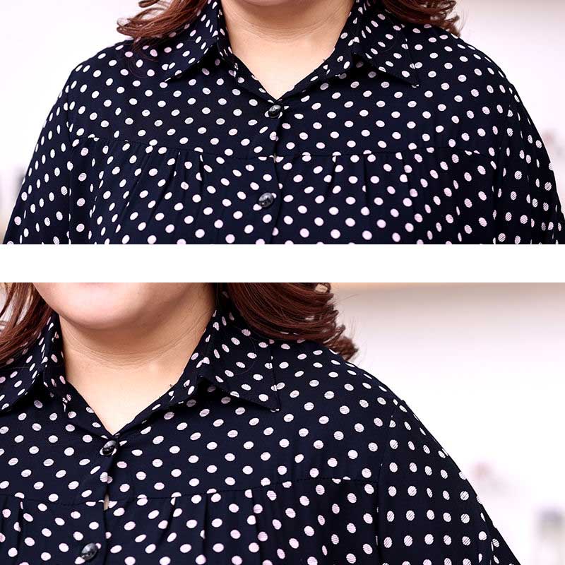 Plus Fertilizer Plus Size Chiffon Middle-aged and Elderly Mother Spring and Summer Fashion Long-sleeved T-shirt Top Women's Bottoming Shirt