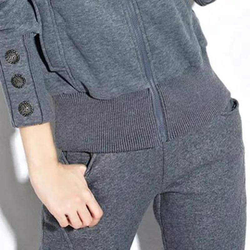 Plush Thick Hoodie Jacket Trousers Two-piece Women's Loose Casual Sports Suit Women's Hooded Comfortable Warm Suit
