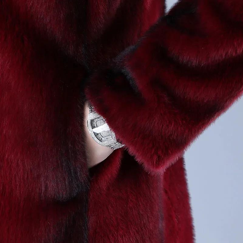 Fur Coat Female Middle-aged Mother Plus Velvet Thickening Autumn and Winter Middle-aged and Elderly Women's Western Style Fashion