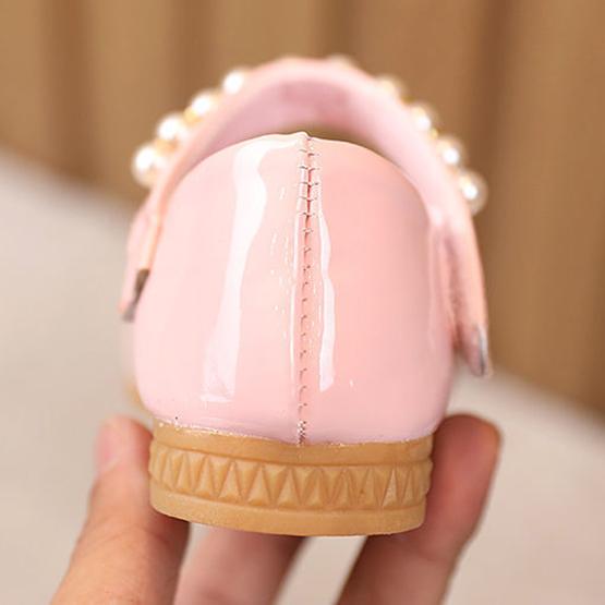 Girl's Soft Soled beads Decoration Breathable Single Shoes Girls' Non Slip Solid Color Princess Shoes