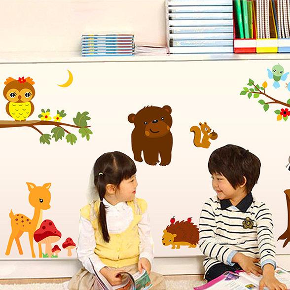 Bedroom Children's Room Animal Collection Removable Wall Stickers Kindergarten Animal Zoo Wallpaper
