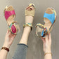 Color Matching Flower High Heels Summer Open Toe Women's Shoes Women's Sandals Wedges  Buckle Belt Everyday All-match Shoes Women