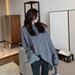 Autumn and Winter Loose Jacket Korean Fashion Casual Sweater Mid-length Round Neck Female Student Top