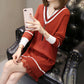 Autumn and winter long sweater women's head large size knit dress was thin bottoming shirt women